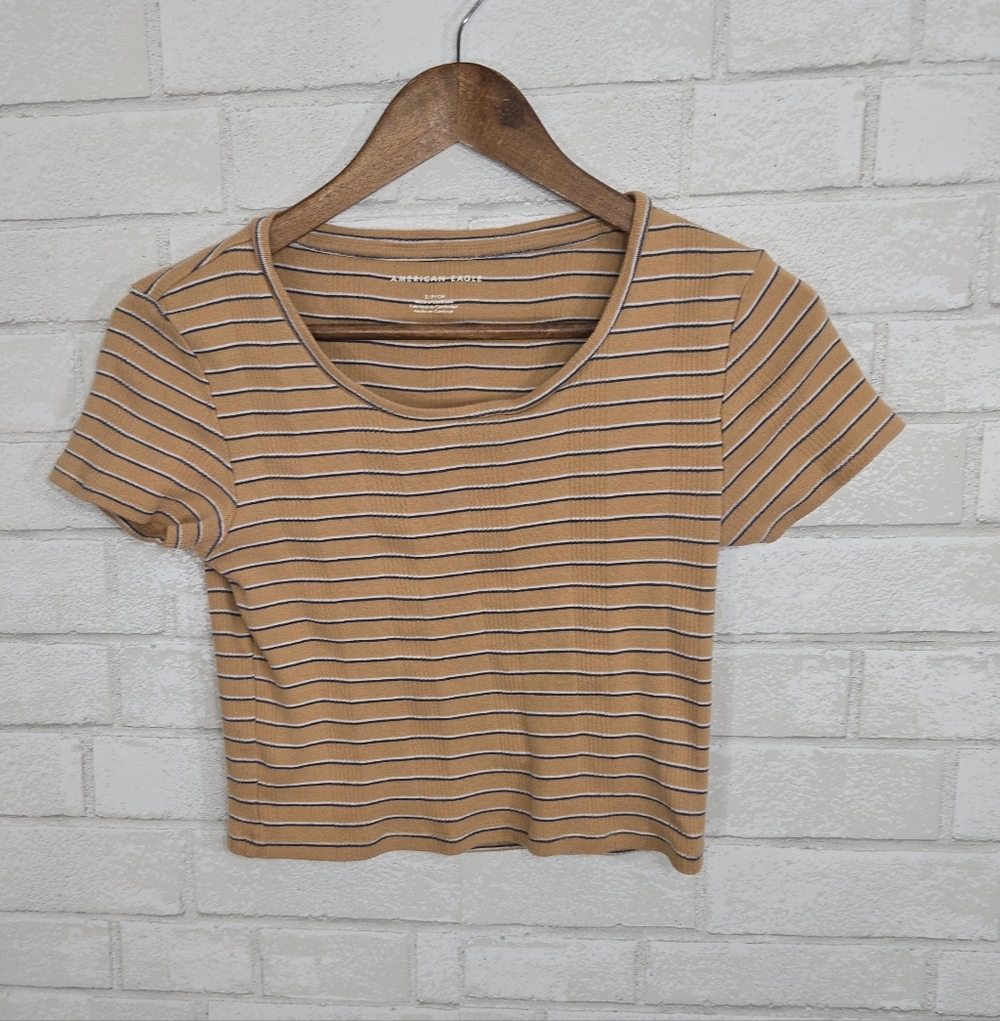 AEO stripe‎ crop tee